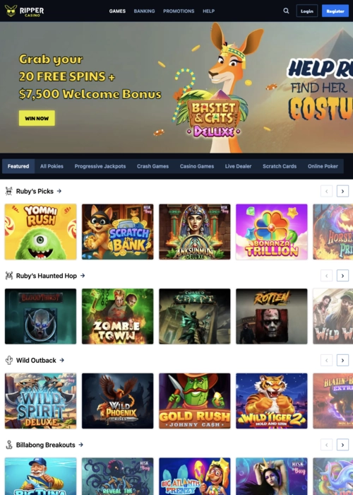 Hauptportal der Spielesammlung Ripper Casino